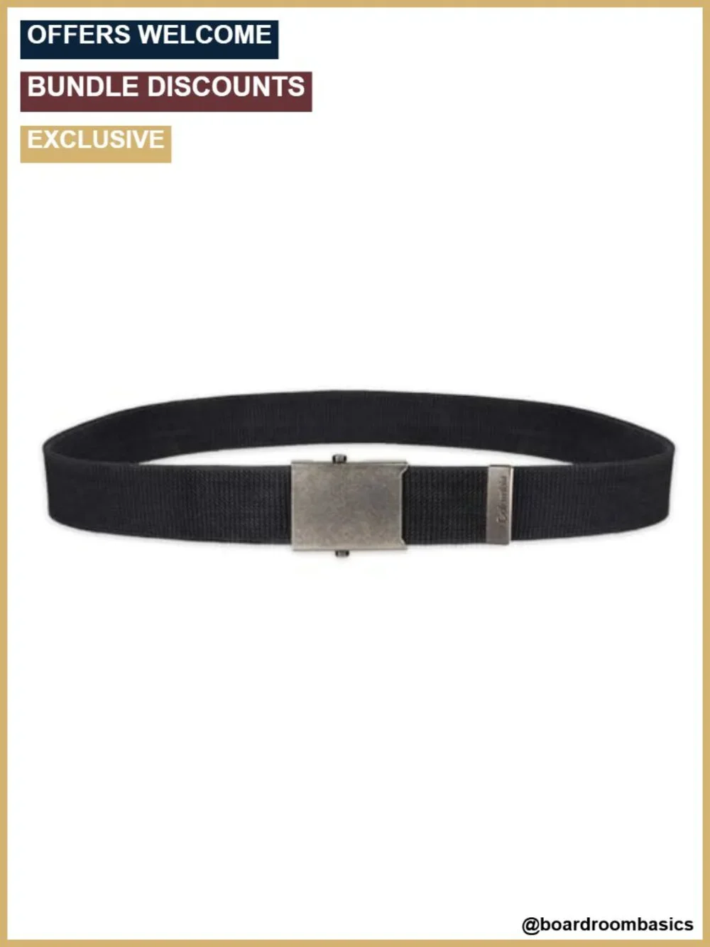 Military Plaque Buckle Fabric Belt - One Size 42